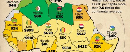 سرانه تولید ناخالص داخلی کشورهای آفریقایی در سال ۲۰۲۴ + نقشه