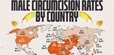 در کدام کشورهای جهان ختنه مردان بیشتر انجام می‌شود؟ + نقشه