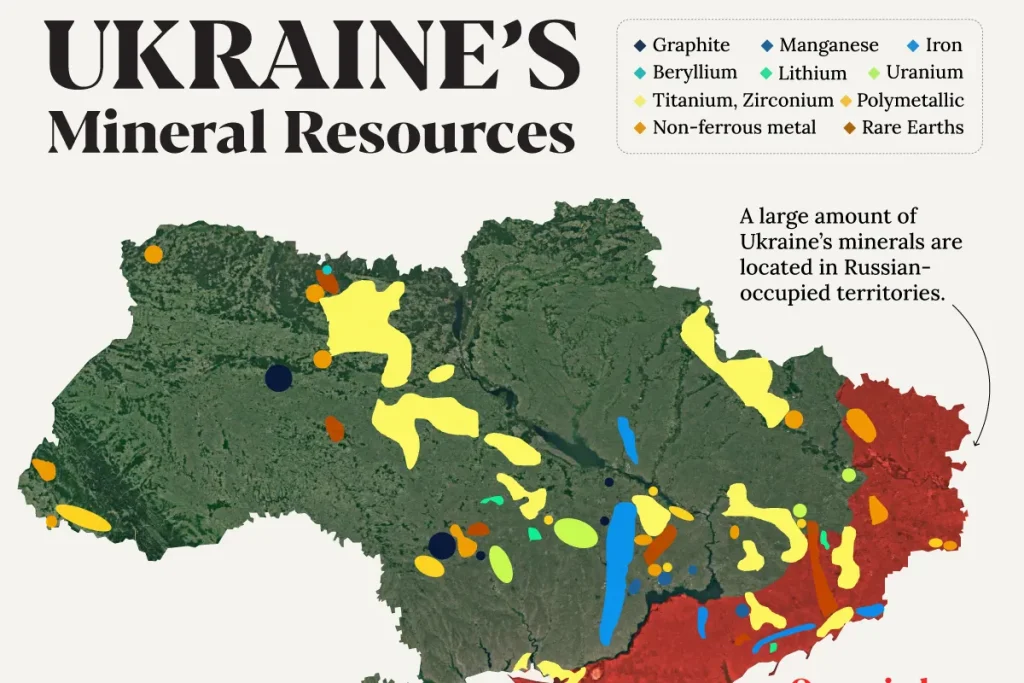 نگاهی به ذخایر منابع معدنی اوکراین که دونالد ترامپ به دنبال آن است + نقشه