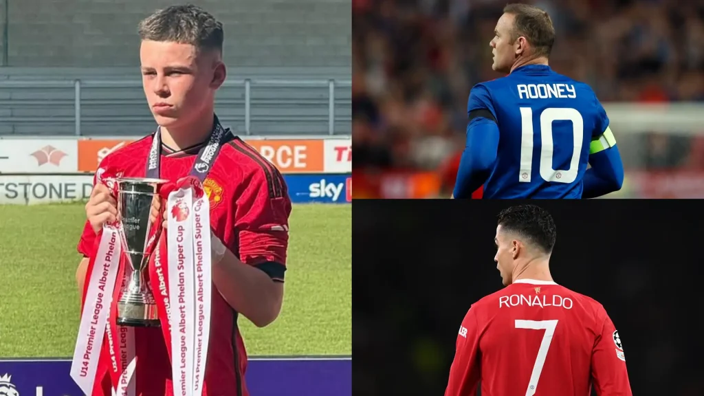 Cristiano Ronaldo, Wayne Rooney and Kai Rooney