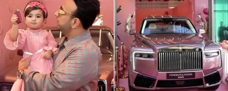 هدیه عجیب میلیاردر اماراتی به دختر یک‌ساله‌اش؛ رولزرویس ۷۰۰,۰۰۰ دلاری صورتی