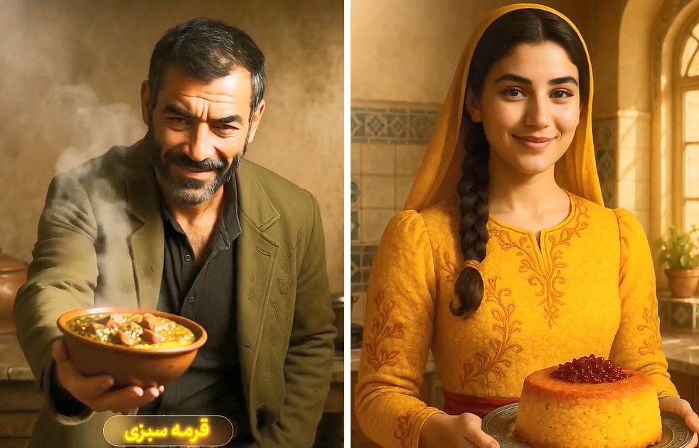 تصویرسازی جالب غذاهای ایرانی در قالب انسان با هوش مصنوعی! + ویدیو