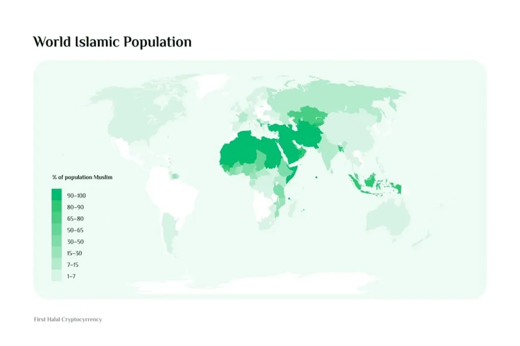 نقشهی پراکندگی جمعیت مسلمانان در جهان