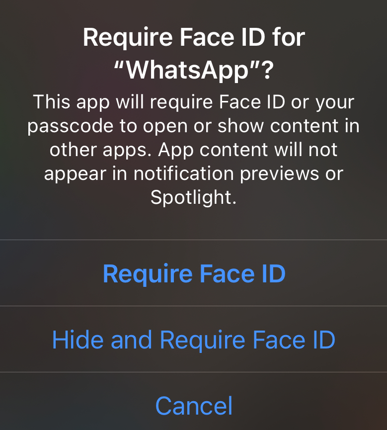 گزینه «پنهان کردن و نیاز به (Face ID)» برای پنهان‌کردن پیام‌ها در آیفون