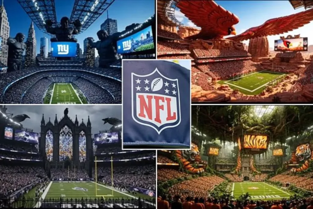 طراحی عجیب و شگفت‌انگیز ۳۲ استادیوم NFL با الهام از نام تیم‌ها توسط هوش مصنوعی