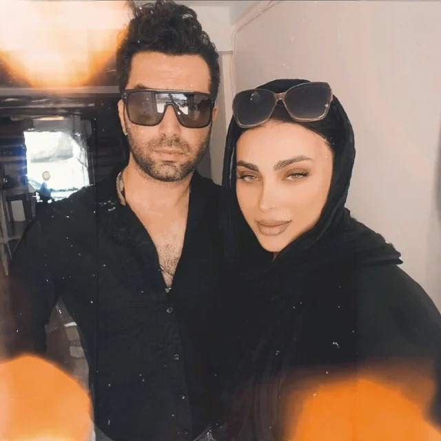 سایه افضلی و همسرش