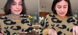 لحظه‌ خوردن استیک برای اولین بار توسط یک وگان: «خوشحالم که با گوشت آشنا شدم!»
