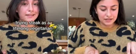 لحظه‌ خوردن استیک برای اولین بار توسط یک وگان: «خوشحالم که با گوشت آشنا شدم!»