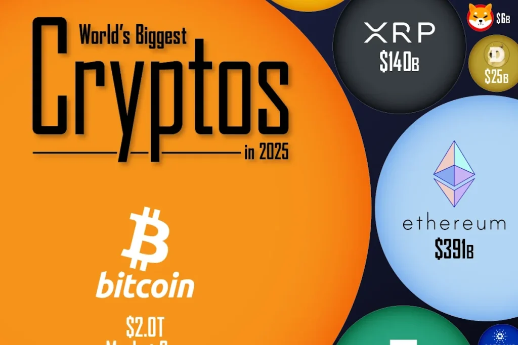 ۵۰ رمزارز برتر جهان در سال ۲۰۲۵ بر اساس ارزش بازار + اینفوگرافی