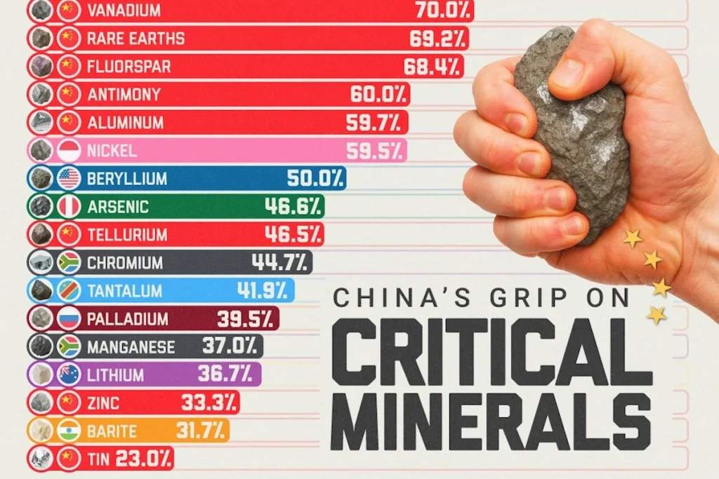 بزرگ‌ترین تولیدکنندگان مواد معدنی نادر در جهان در سال ۲۰۲۴ + اینفوگرافی