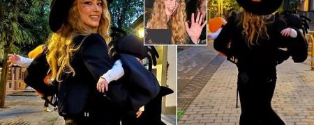 امبر هرد برای اولین بار با دوقلوهایش در مادرید اسپانیا دیده شد