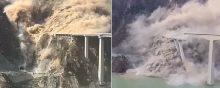 فروریختن پل ۷۶۰ متری در چین تنها چند ماه پس از افتتاح + ویدیو