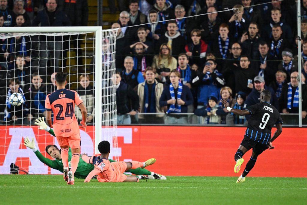 گل اول کلاب بروژ به بارسلونا لیگ قهرمانان اروپا