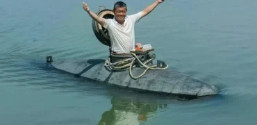 کشاورز چینی که برای سرگرمی یک زیردریایی ساخته است + ویدیو