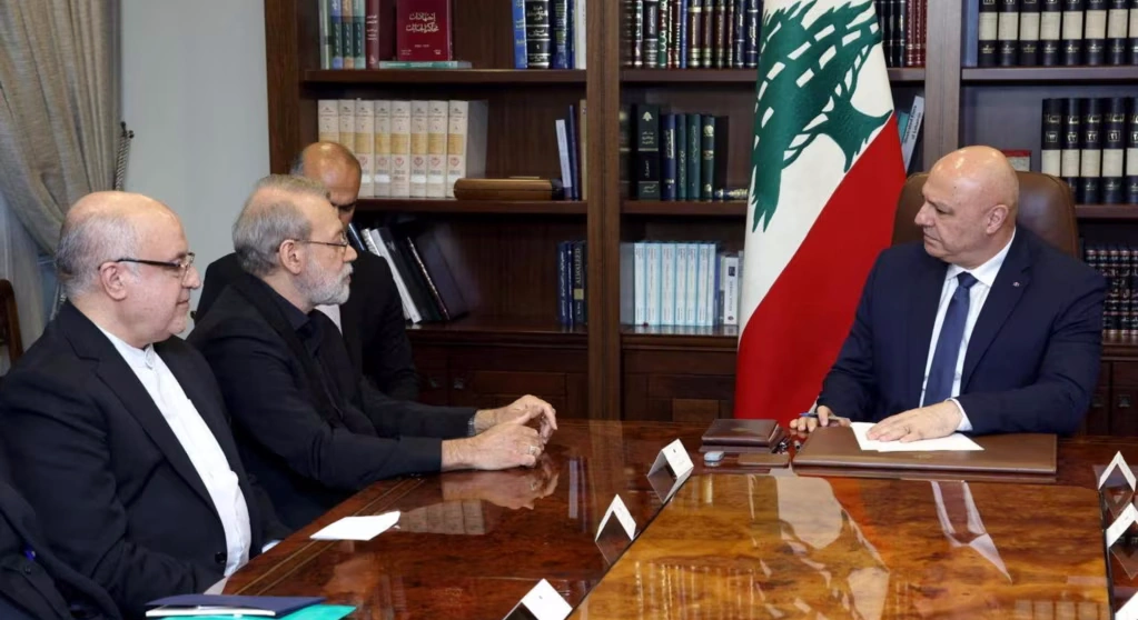 جوزف عون و علی لاریجانی