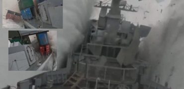 لحظه برخورد اژدر شلیک شده از زیردریایی به ناوچه و غرق شدن آن در رزمایش ناتو + ویدیو