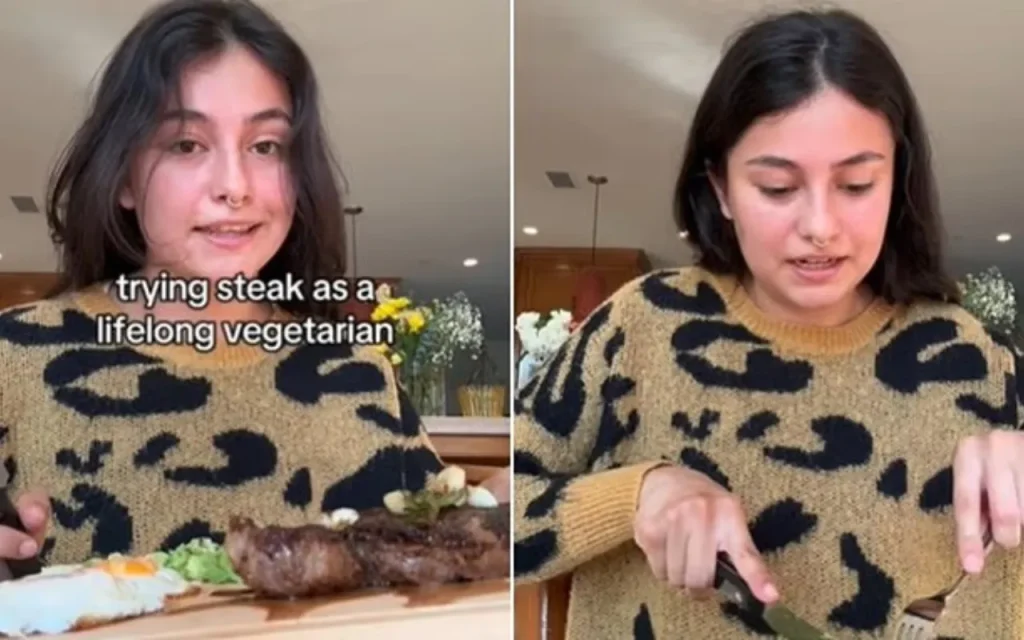 استیک خوردن یک گیاهخوار