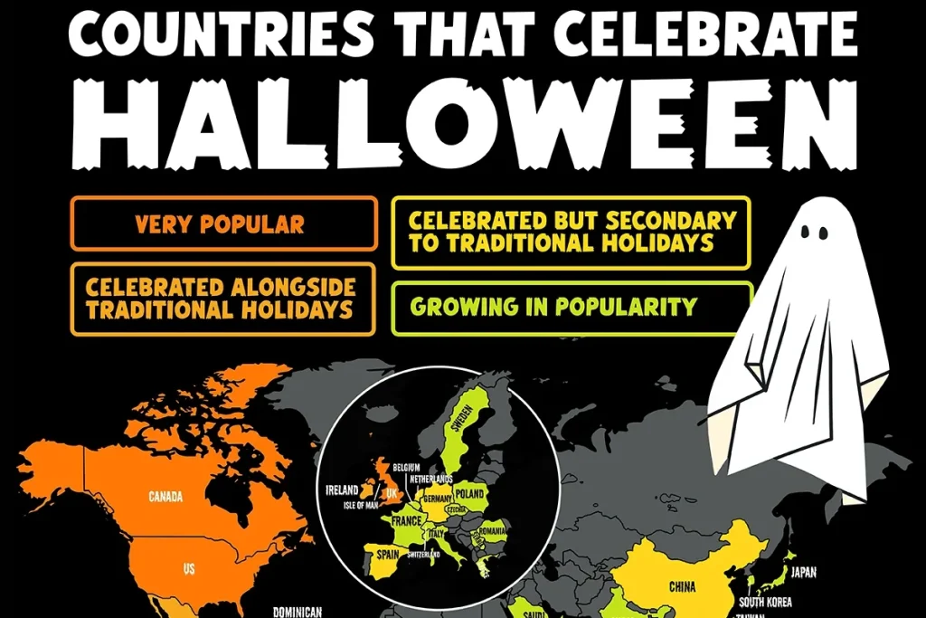 کشورهایی که مردم آنها هالووین را جشن میگیرند + اینفوگرافی