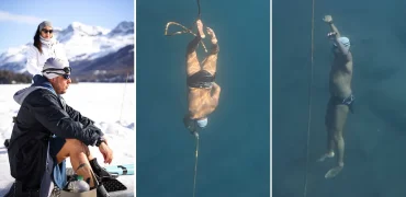 رکوردشکنی شگفت‌انگیز حبس نفس توسط غواص سوئیسی در عمق ۵۶ متری زیر یخ + ویدیو