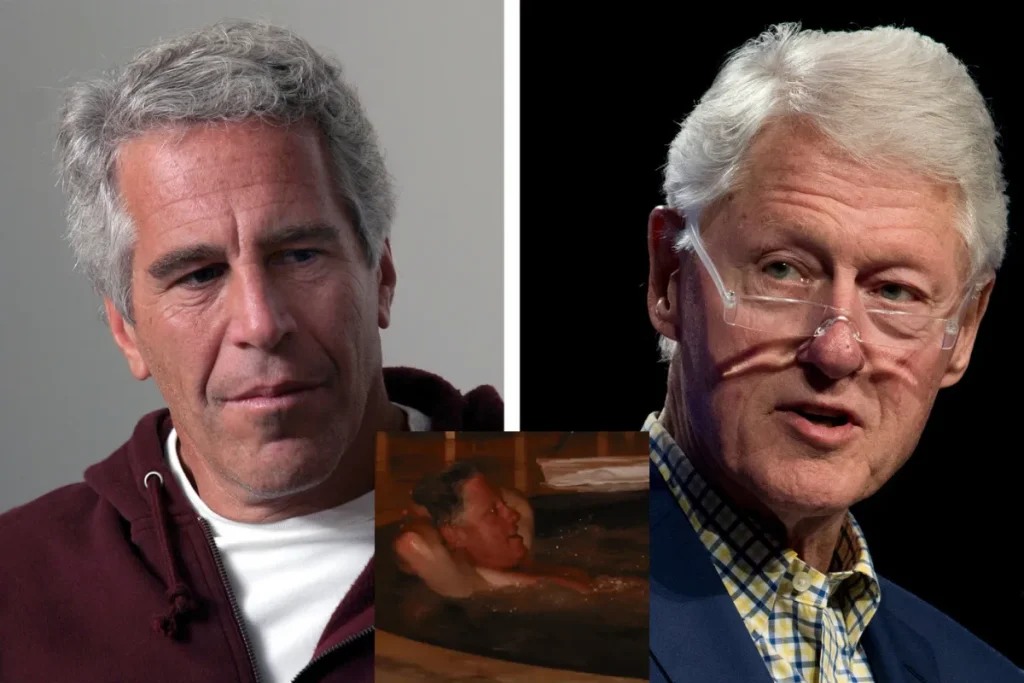 تصاویر جدید منتشر شده از دوستان جفری اپستین؛ بیل کلینتون نیمه برهنه در وان آب گرم