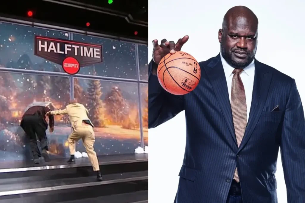 شکیل اونیل در یک تعقیب و گریز عجیب دکور برنامه Inside the NBA را ویران کرد