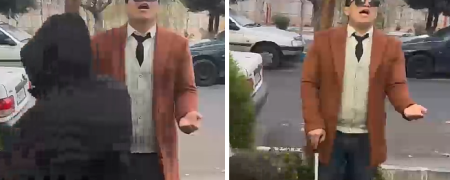 دوربین مخفی بامزه مردی که ادای افراد نابینا را در می‌آورد + ویدیو