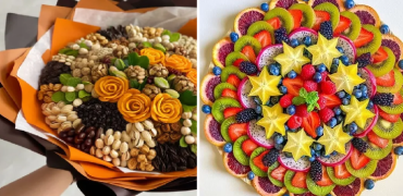 شیک‌ترین مدل‌های تزیین سفره شب یلدا با میوه و آجیل + ویدیو