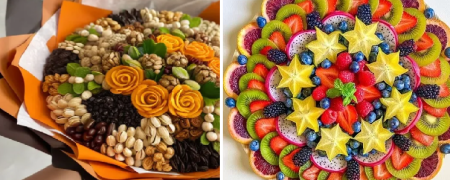 شیک‌ترین مدل‌های تزیین سفره شب یلدا با میوه و آجیل + ویدیو