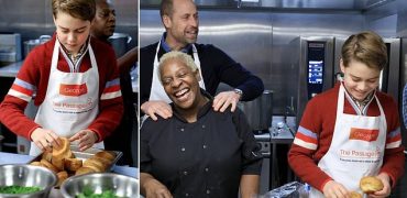 غذا درست کردن پسر شاهزاده ویلیام در پناهگاه بی‌خانمان‌ها به مناسبت کریسمس + ویدیو