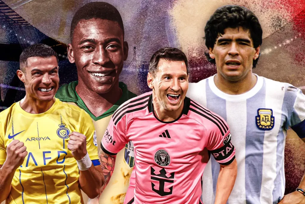 مارادونا، مسی، رونالدو و پله