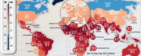 گرم‌ترین و سردترین کشورهای جهان بر اساس دمای میانگین سالانه + اینفوگرافی