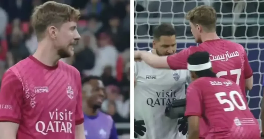 رشوه ۱۰ هزار دلاری مستربیست به دروازه‌بان برای گل‌زنی در بازی خیریه فوتبال+ ویدیو