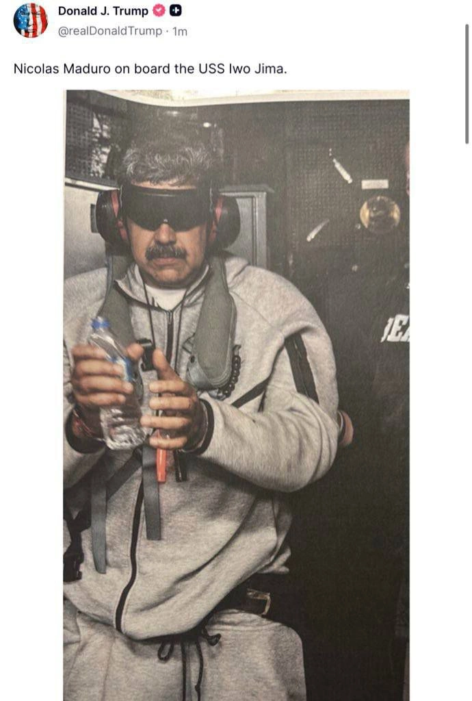 نیکلاس مادورو پس از بازداشت