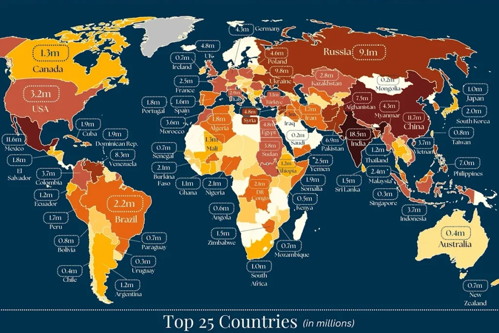 کشورهای با بیشترین فرار مغزها در سال ۲۰۲۴ + اینفوگرافی و جایگاه ایران