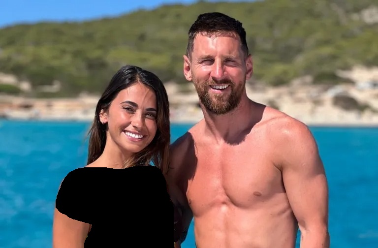 لیونل مسی و همسرش