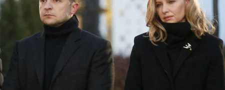 تصاویری از ولودیمیر زلنسکی به همراه همسرش در فرودگاه + ویدئو