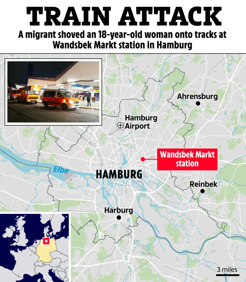 حادثه در ایستگاه مترو هامبورگ آلمان