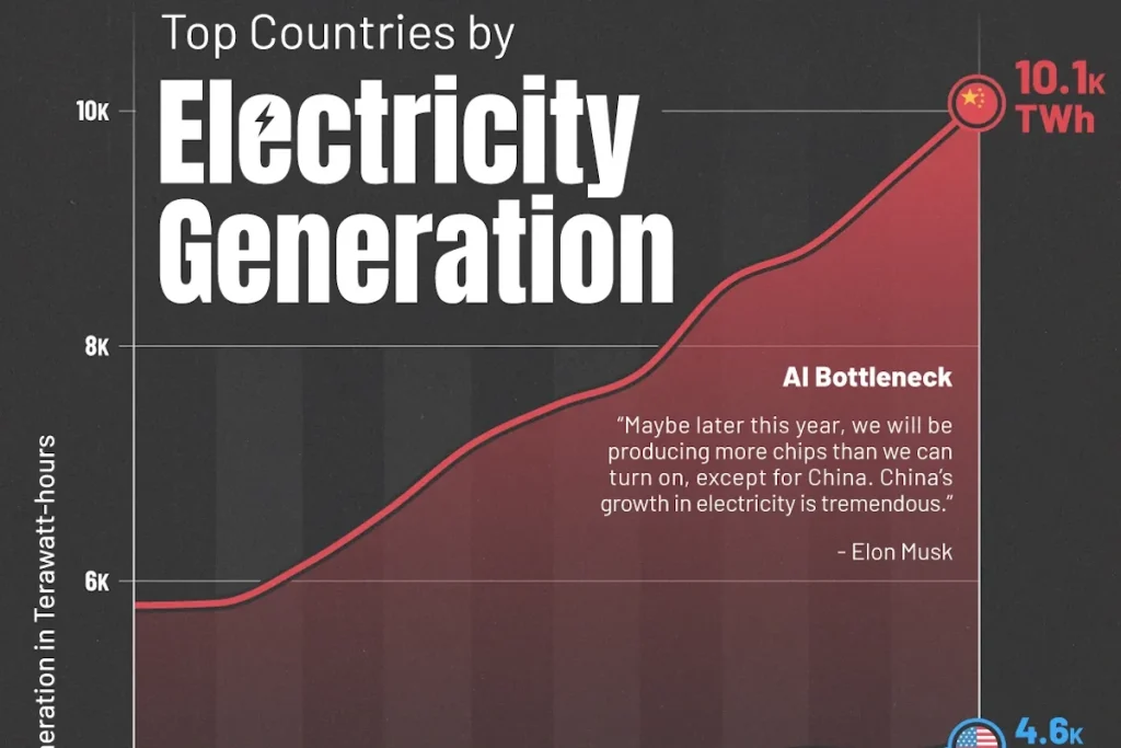 بزرگ‌ترین تولیدکنندگان برق جهان از سال ۲۰۱۴ تا ۲۰۲۴ + اینفوگرافی