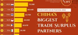 مازاد تجاری ۱.۱۹ تریلیون دلاری چین؛ کشورهایی که بیشترین نقش را دارند + اینفوگرافی