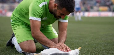 احیای قلبی مرغ دریایی در زمین فوتبال توسط فوتبالیست ترکیه‌ای + ویدیو