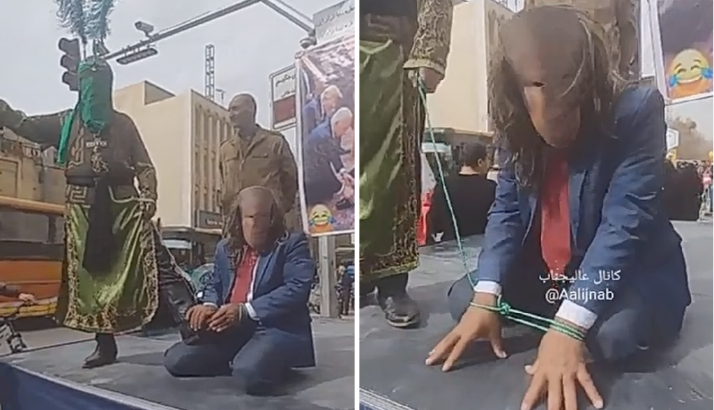 تمرین بازداشت دونالد ترامپ در راهپیمایی ۲۲ بهمن خبرساز شد + ویدیو