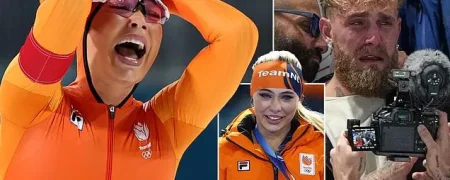 اشک‌های جیک پاول در واکنش به مدال طلای دوست‌دخترش در مسابقات المپیک + ویدیو