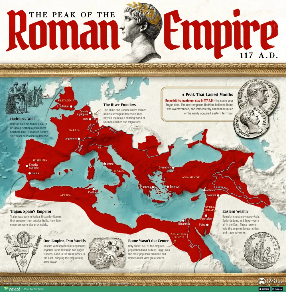 نقشه روم باستان در دوران اوج