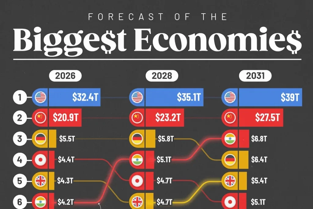 پیش‌بینی ۱۵ اقتصاد بزرگ جهان در سال ۲۰۳۱ + اینفوگرافی