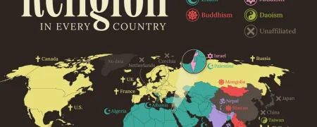 پرطرفدارترین ادیان در هر یک از ۲۰۱ کشور جهان + اینفوگرافی