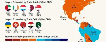 کشورهای با بیشترین کسری و مازاد تجاری در سال ۲۰۲۵ + اینفوگرافی و جایگاه ایران
