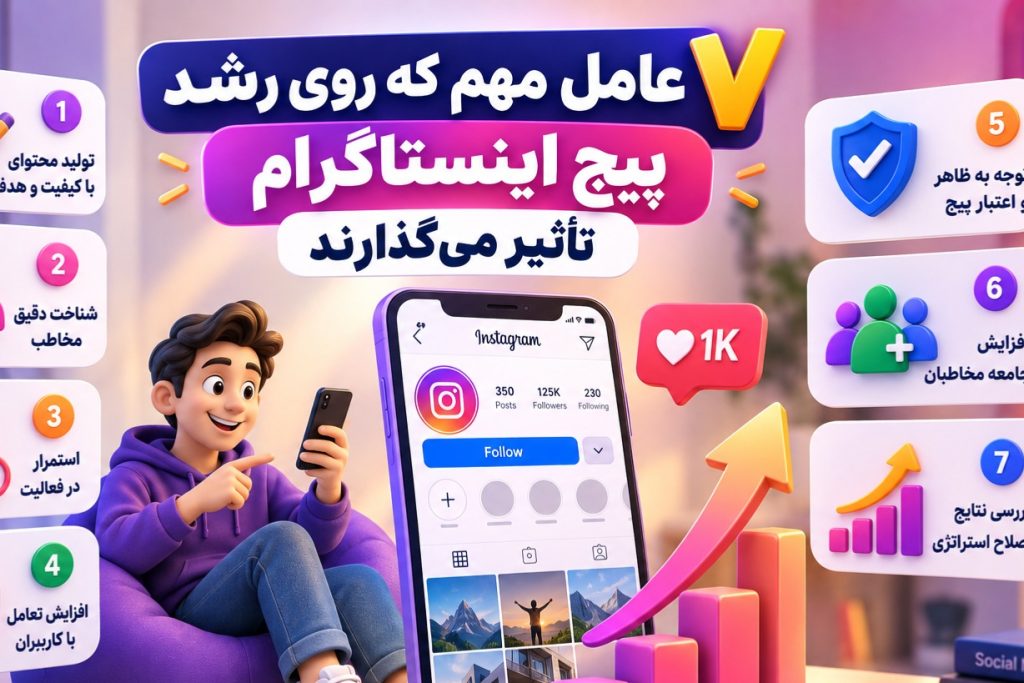 ۷ عامل مهم که روی رشد پیج اینستاگرام تأثیر می‌گذارند