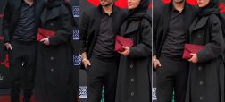 ارسلان قاسمی در مراسم اکران فیلم «بی‌دار» برای اولین بار با همسرش دیده شد + ویدیو