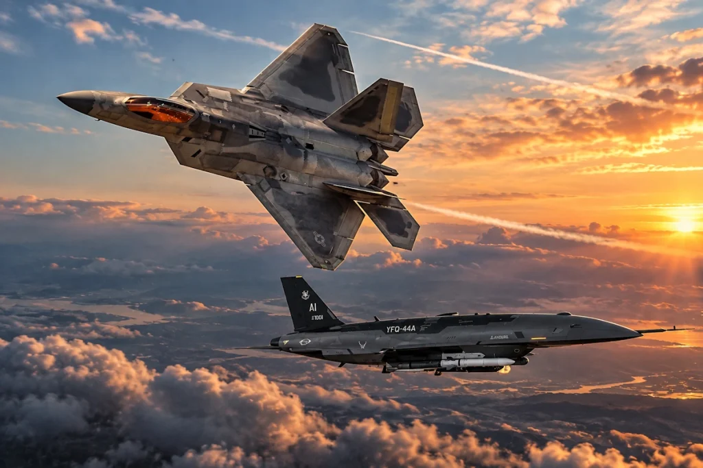 خلبان جنگنده F-22 برای نخستین بار یک پهپاد رزمی خودمختار را در آسمان هدایت کرد