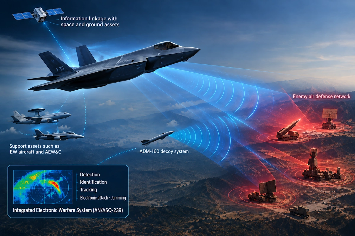 سامانه جنگ الکترونیک AN/ASQ-239 با پوشش ۳۶۰ درجه روی جنگنده‌های F-35